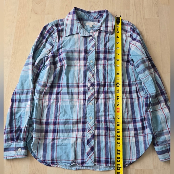 Talbots peite plaid button down size p (petite xs) - Picture 4 of 9